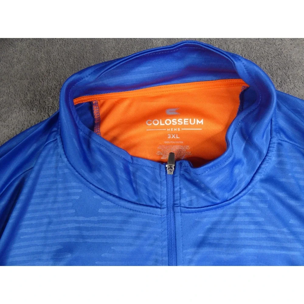 Florida Gators Mens 3XL Blue Orange Quarter Zip Pullover Shirt Colosseum